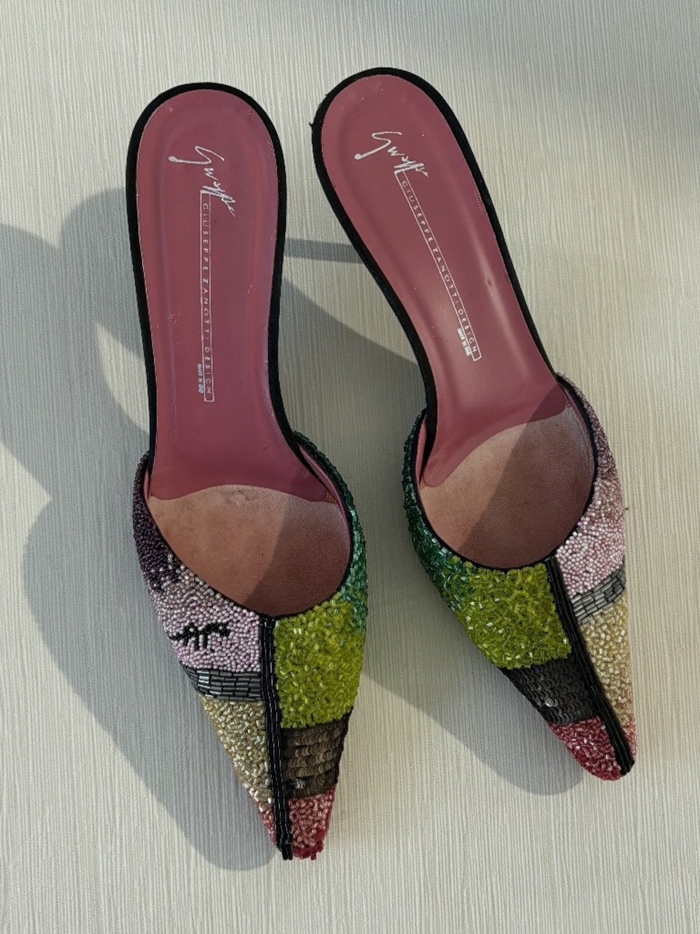 Vintage Giuseppe Zanotti Y2K Beaded Mules EU 39